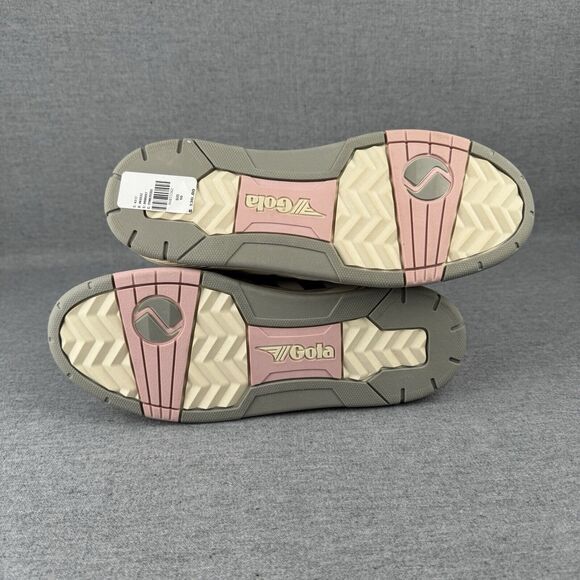 Gola Sneakers Womens 10 Rose Pink Navy Leather Lace Up CLB535 Challenge Tennis - Picture 10 of 13